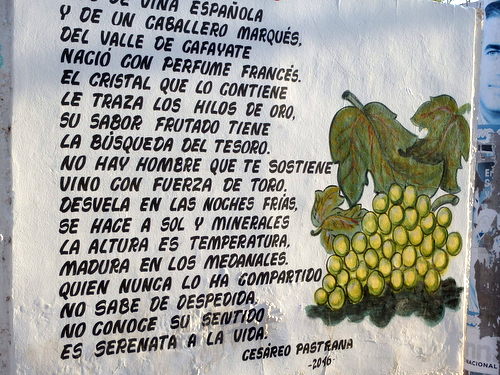 A mural and poem across from Hotel Killa.